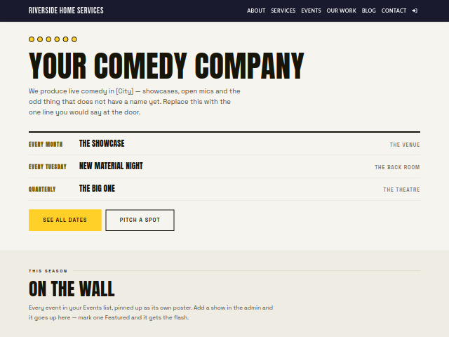 Comedy Producer — Home template