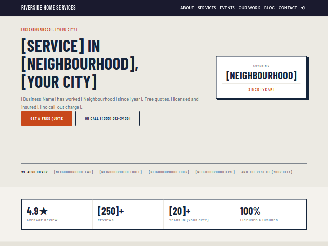 Local Service — Service + City (SEO) template
