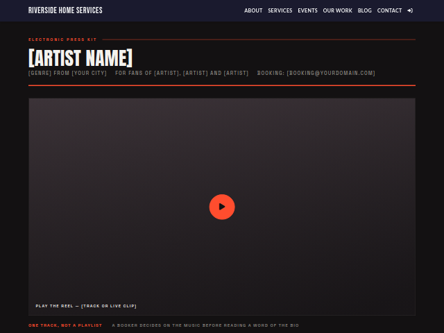 Musician — EPK / Booking template